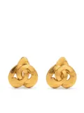 CHANEL Pre-Owned 1997 CC heart clip-on earrings - Gold