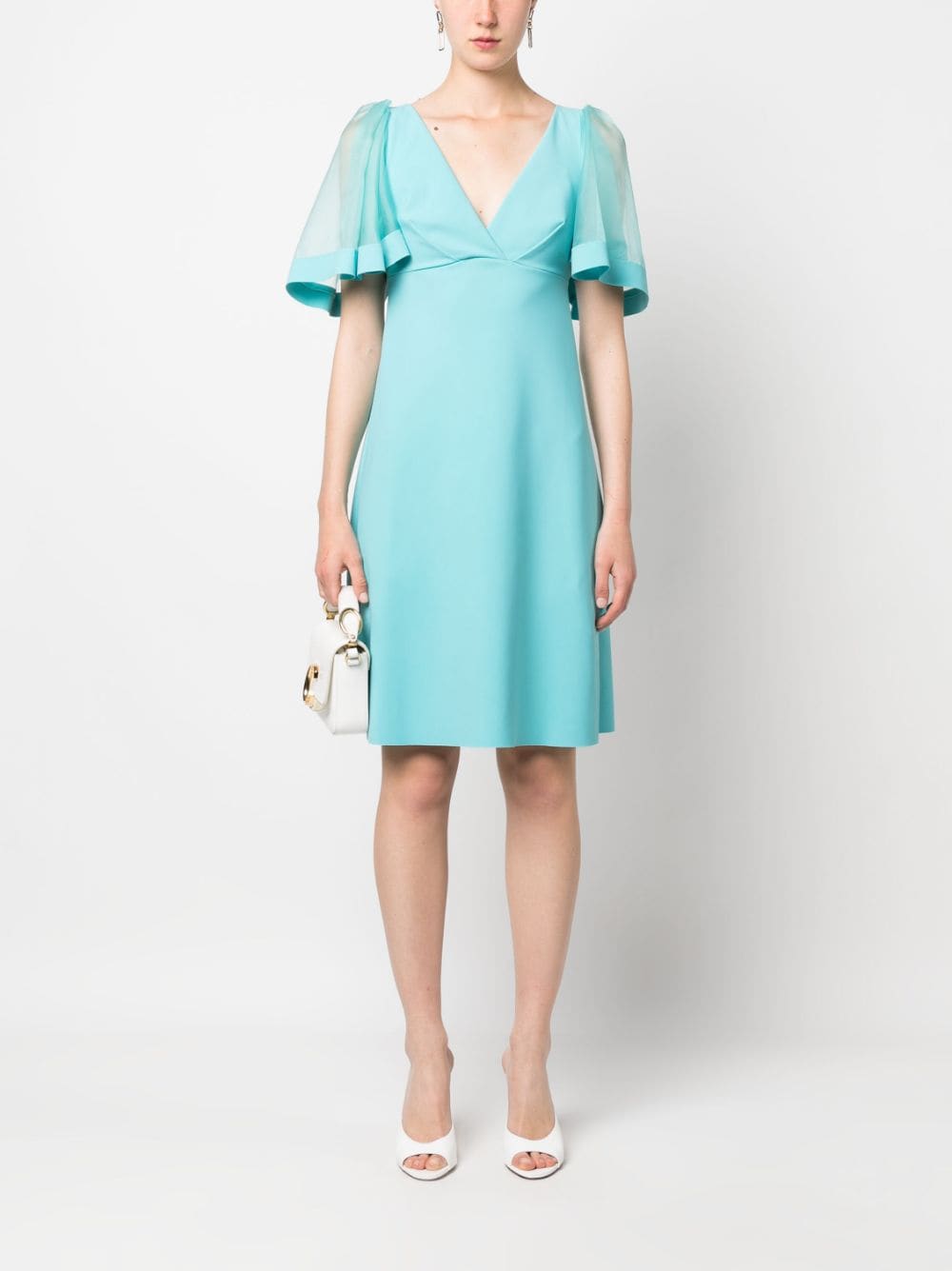 Shop Chiara Boni La Petite Robe Rema V-neck Dress In Blue
