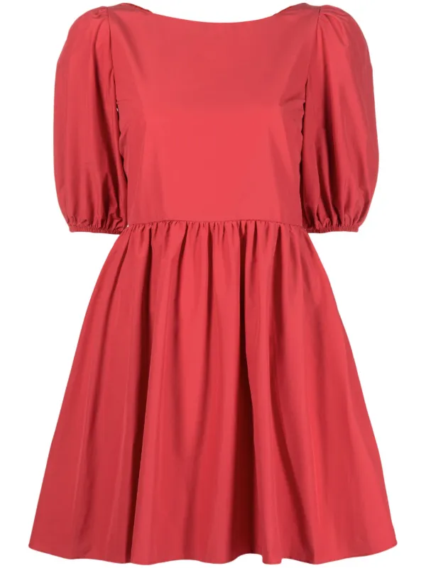 Red pleated mini on sale dress