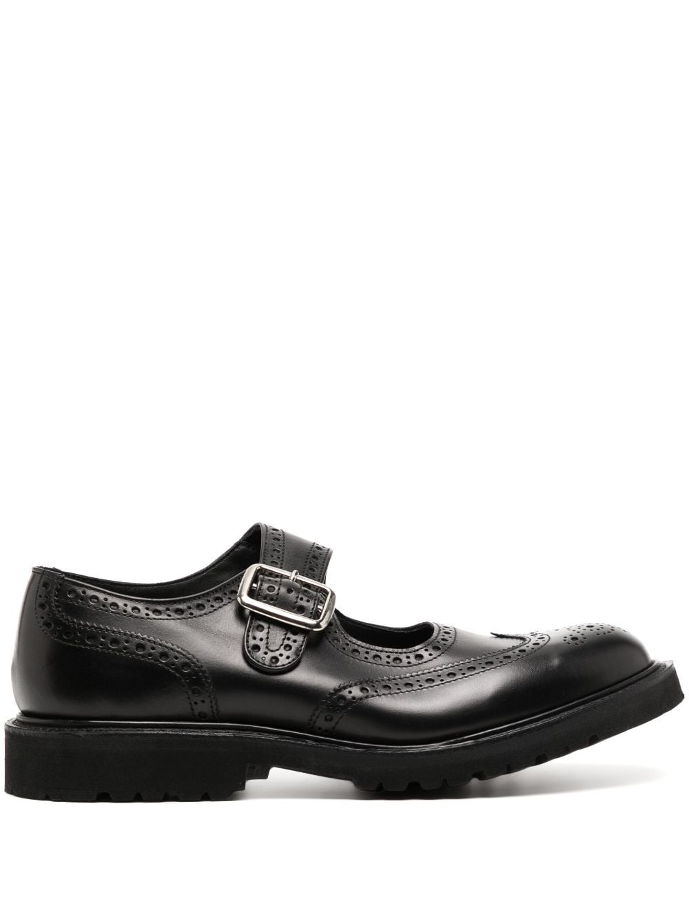 Tricker's Brogue-detail Buckled Loafers In Black