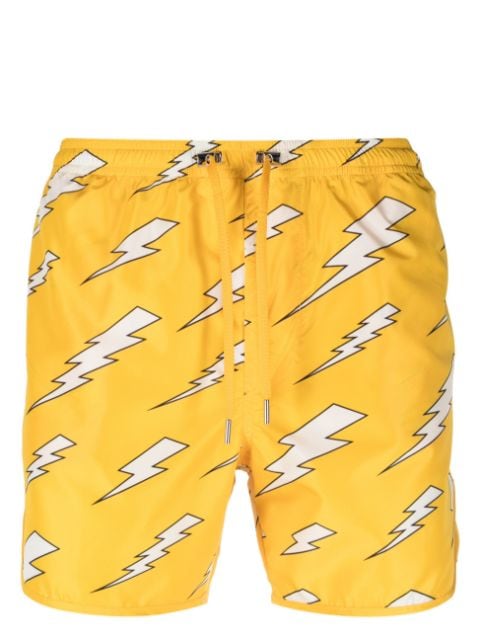 Neil Barrett Thunderbolt-print swim shorts