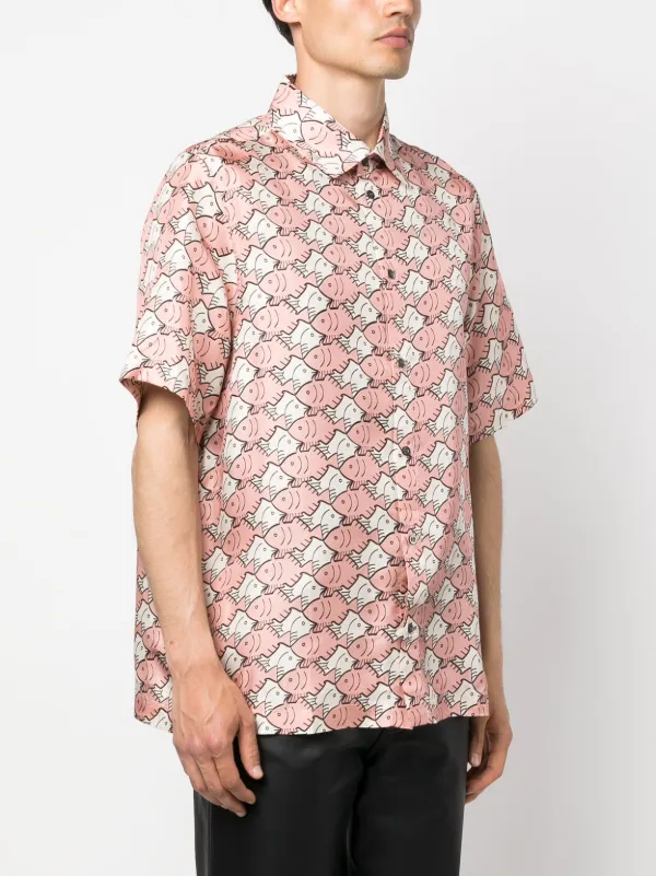 Botter CLASSIC SHIRT PINK FISH プリント シルク Botter プリント シルクシャツ | ピンク | FARFETCH JP