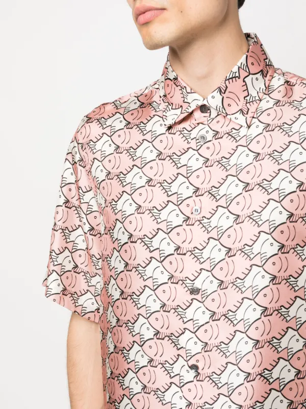 Botter CLASSIC SHIRT PINK FISH プリント シルク Botter プリント シルクシャツ | ピンク | FARFETCH JP