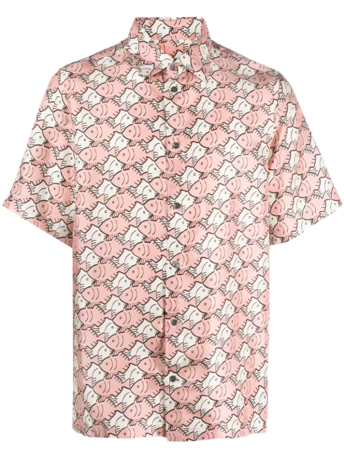 Chemise en soie à imprimé graphique - Botter - Modalova