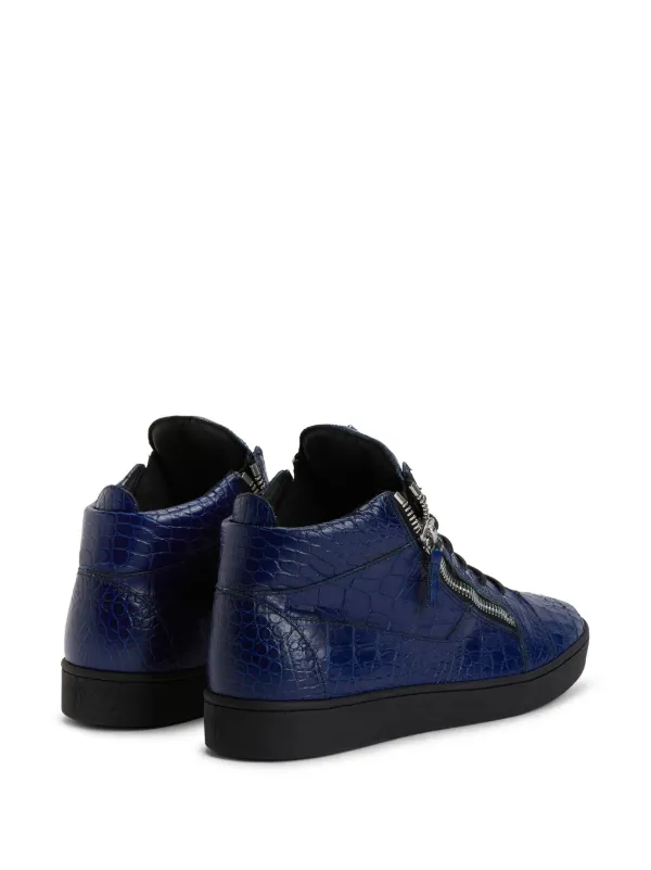 Giuseppe Zanotti Kriss crocodile effect Sneakers Blue FARFETCH AO