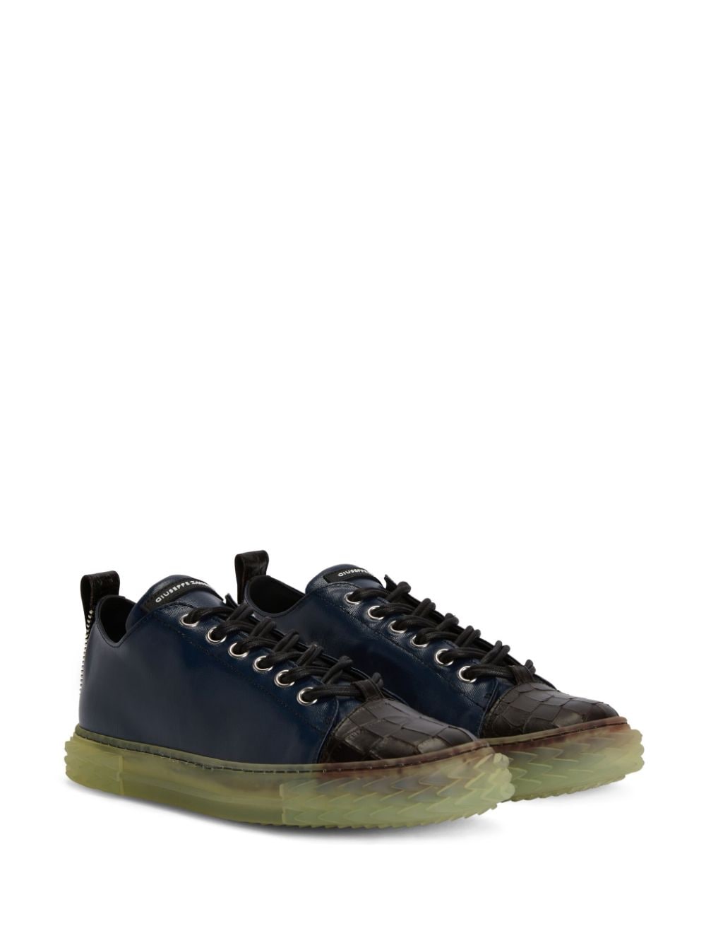 Shop Giuseppe Zanotti Blabber Leather Sneakers In Blue