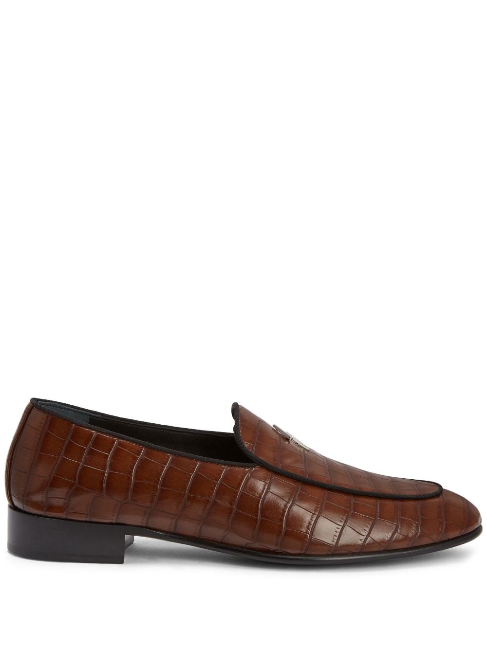 Zilli Chocolate Full Crocodile Loafers