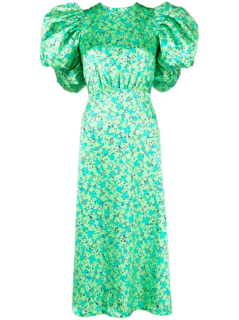 ROTATE BIRGER CHRISTENSEN floral-print satin midi-dress