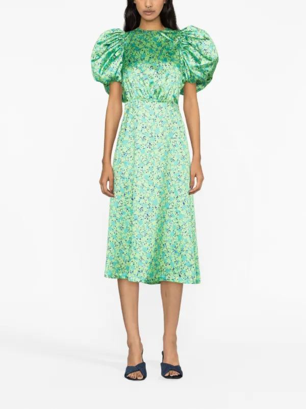 ROTATE BIRGER CHRISTENSEN floral-print Satin midi-dress