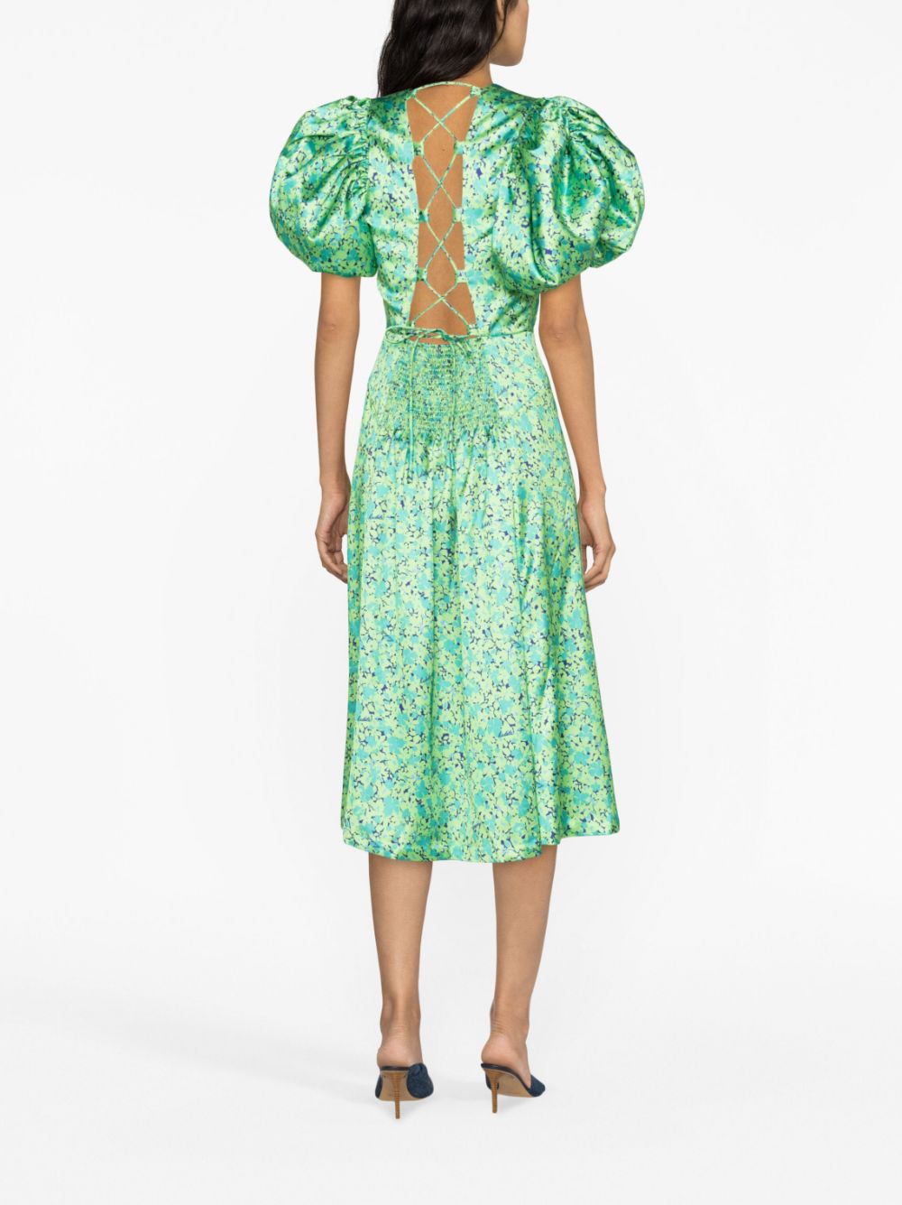 ROTATE BIRGER CHRISTENSEN Midi-jurk met bloemenprint Groen