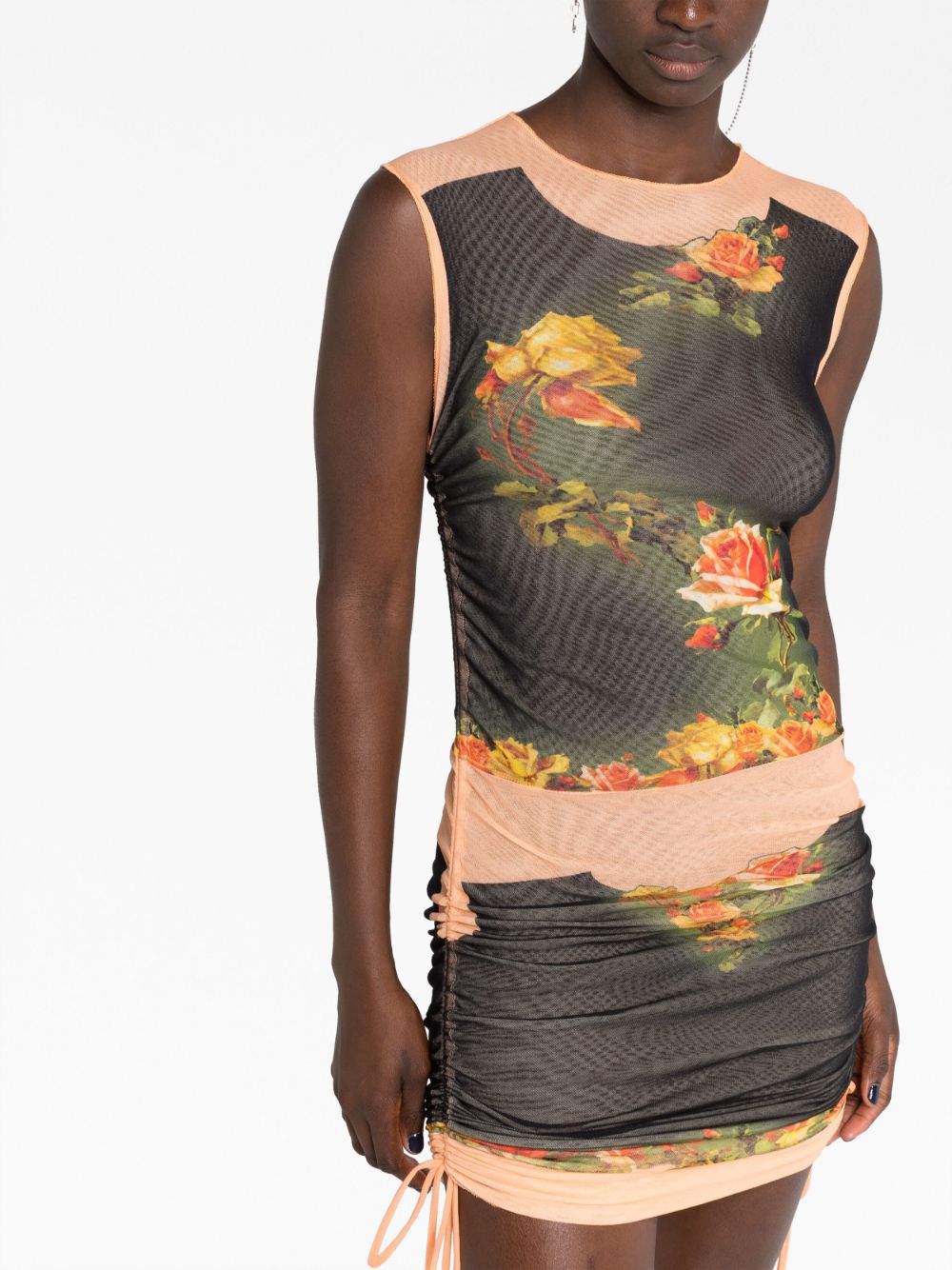 Shop Jean Paul Gaultier Fleurs Petit Grand-print Dress In Black