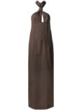 Sinead O'Dwyer halterneck cotton maxi dress - Brown