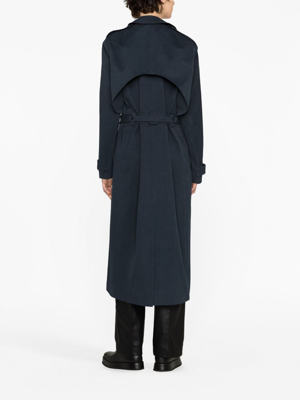 Shop Sinéad O’dwyer Belted Cotton Trench Coat In Blue