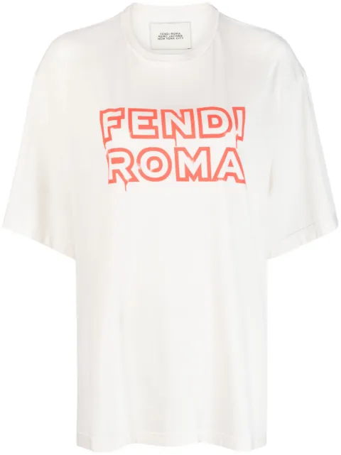 FENDI logo-print cotton T-shirt