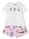 Barrow kids logo-print cotton shorts - White
