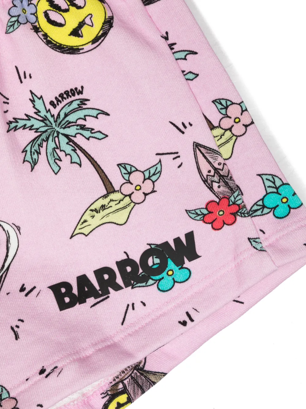 Barrow Logo-print Cotton Shorts In White