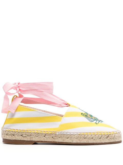 Maison Kitsuné striped lace-up espadrilles