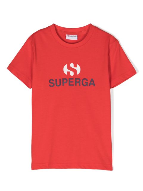 Superga Kids - logo-stamp crew-neck T-shirt