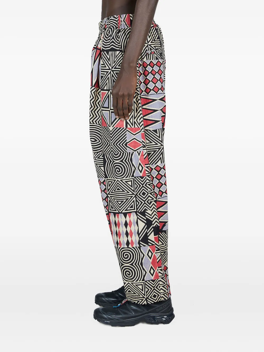 Engineered Garments Plooibroek met patchwork Zwart