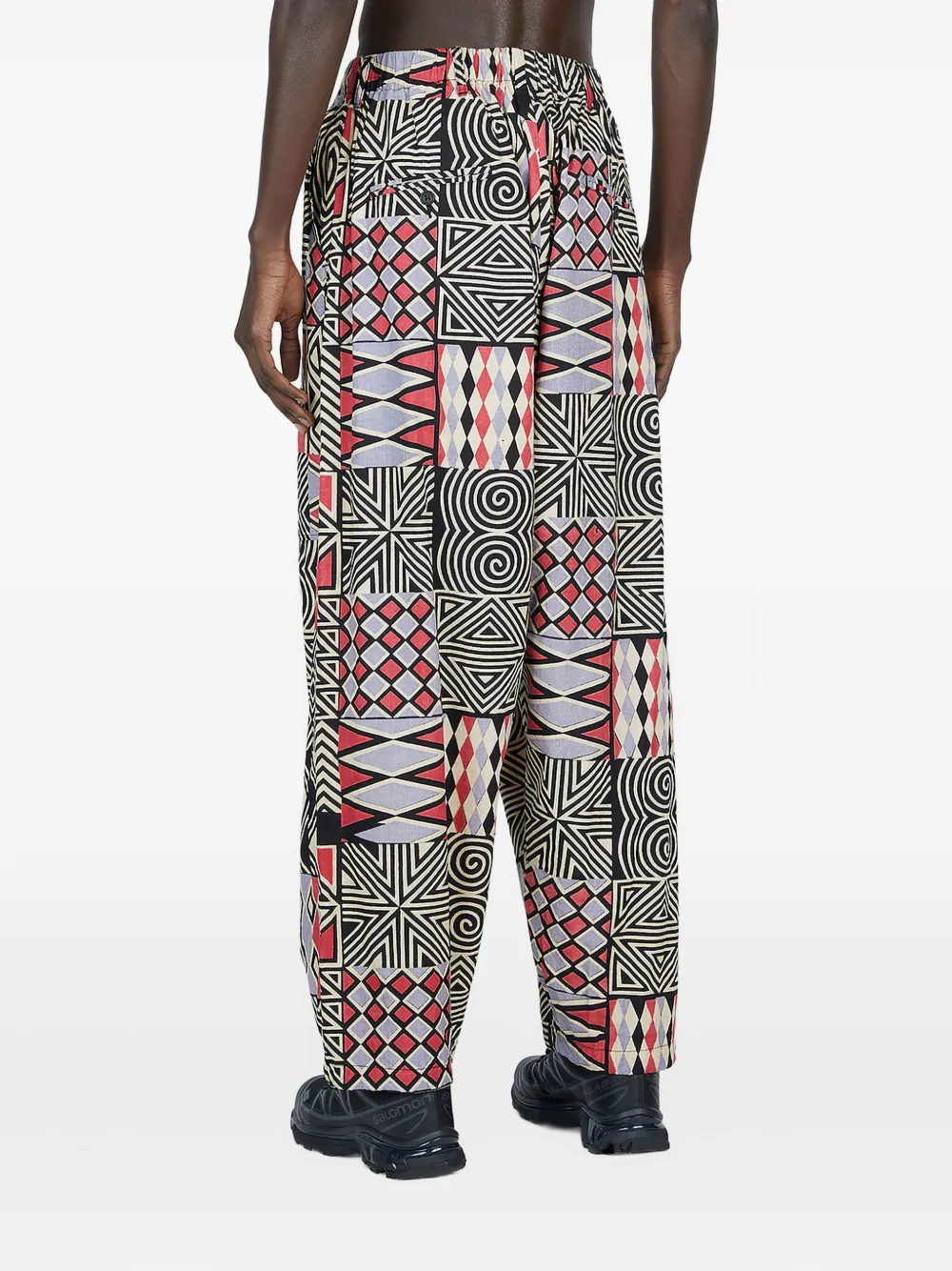 Engineered Garments Plooibroek met patchwork Zwart
