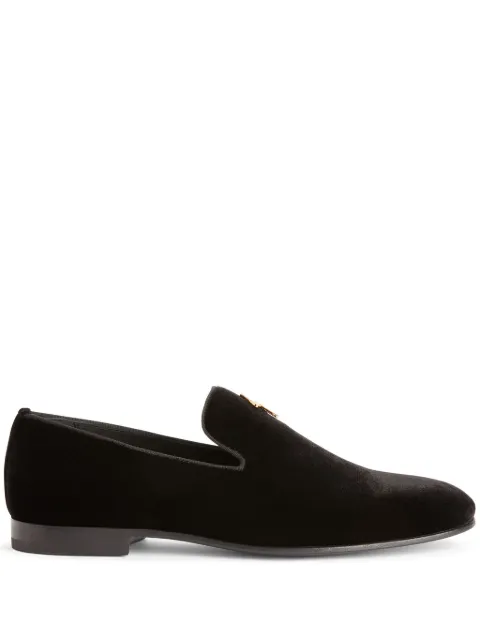 Giuseppe Zanotti G-Flash logo-plaque velvet loafers