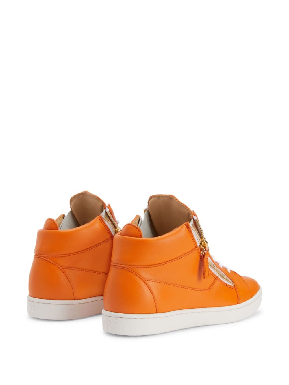 Shop Giuseppe Zanotti Nicki Leather Sneakers In Orange
