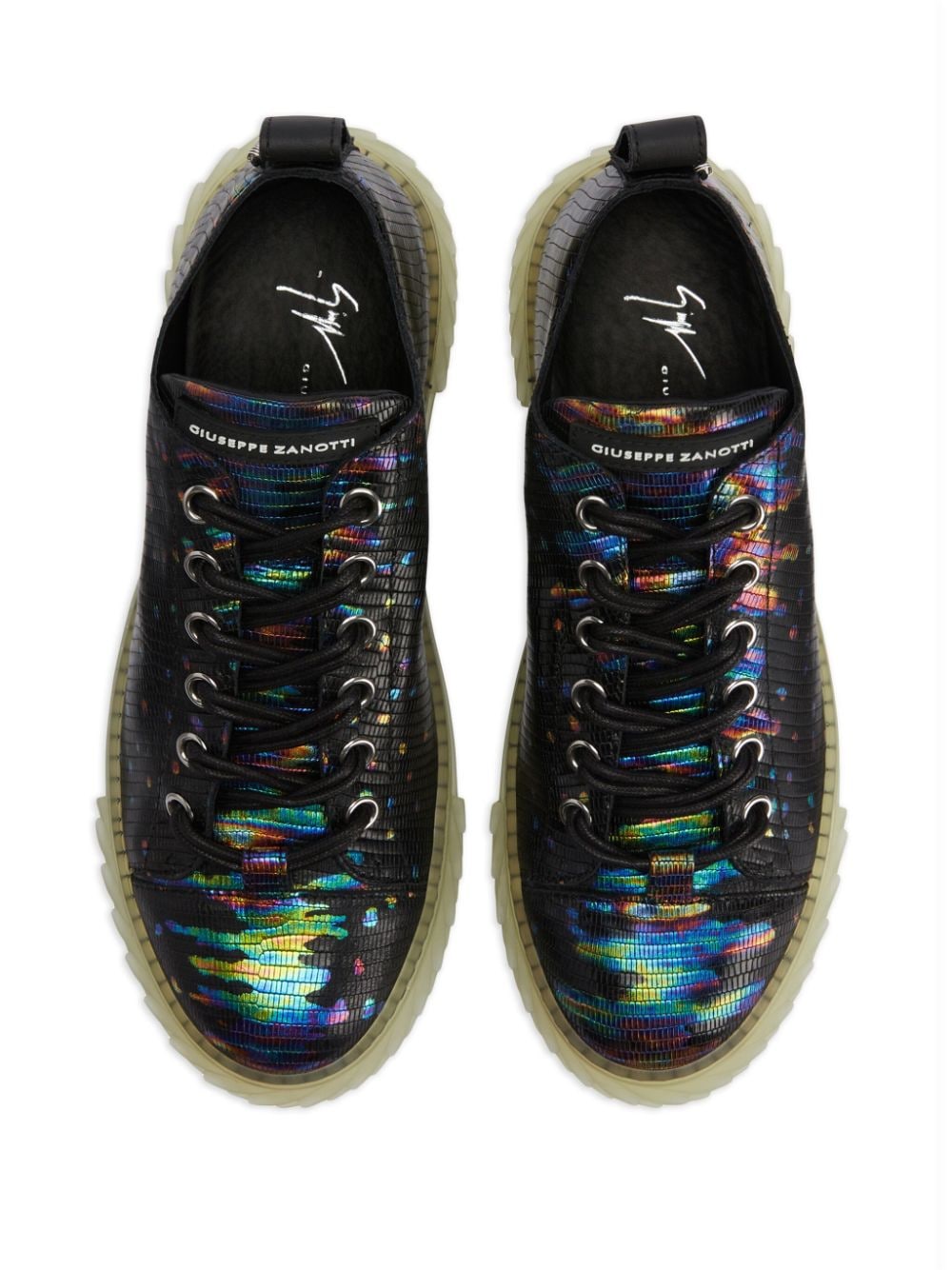 Shop Giuseppe Zanotti Blabber Abstract-print Leather Sneakers In Black