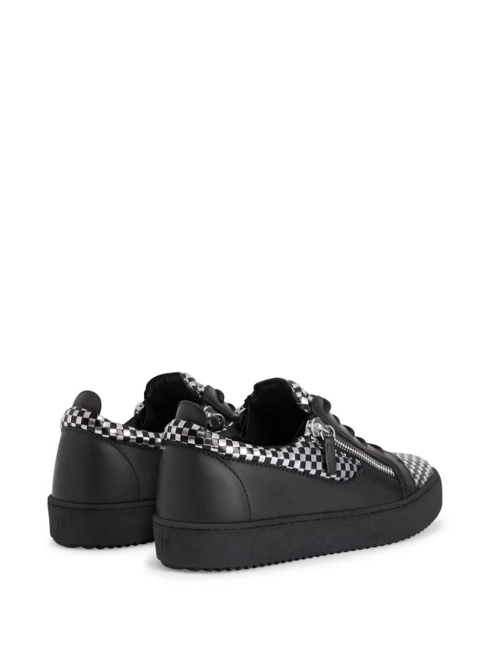 Giuseppe Zanotti Frankie Check-pattern Sneakers In Silver