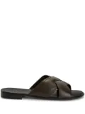 Giuseppe Zanotti Flavio crossover leather slides - Brown