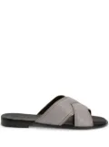 Giuseppe Zanotti Flavio crossover-straps leather slides - Grey