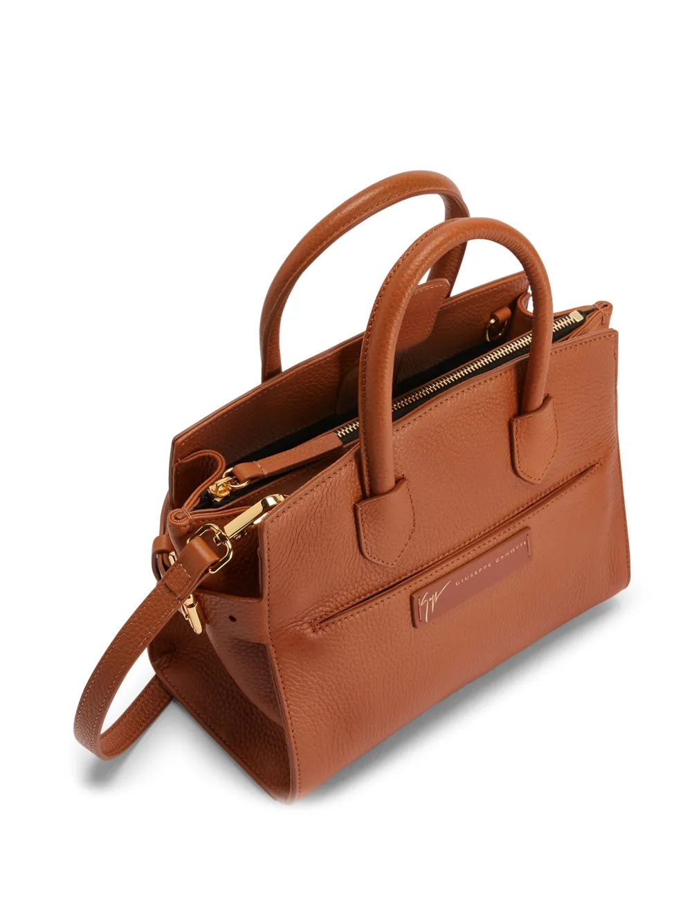 Shop Giuseppe Zanotti Angelina Leather Tote Bag In Brown