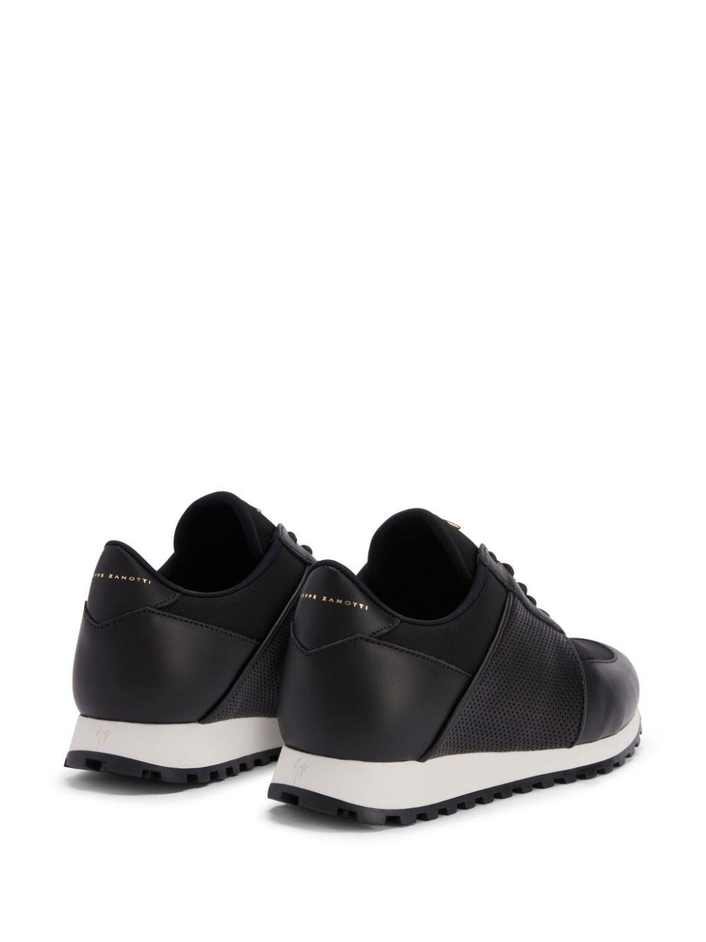 Shop Giuseppe Zanotti Jimi Running Leather Low-top Sneakers In Black