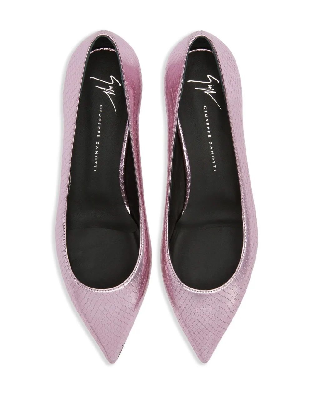 Giuseppe Zanotti Dhalia Snakeskin-effect Ballerina Shoes In Pink