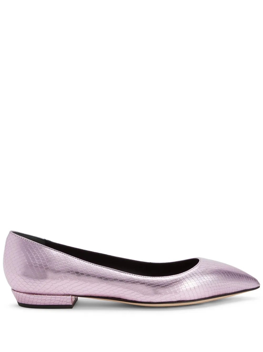 Giuseppe Zanotti Dhalia Snakeskin-effect Ballerina Shoes In Pink