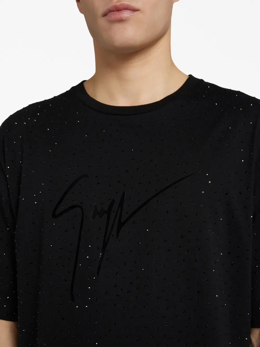 Shop Giuseppe Zanotti Logo-print Cotton T-shirt In Black