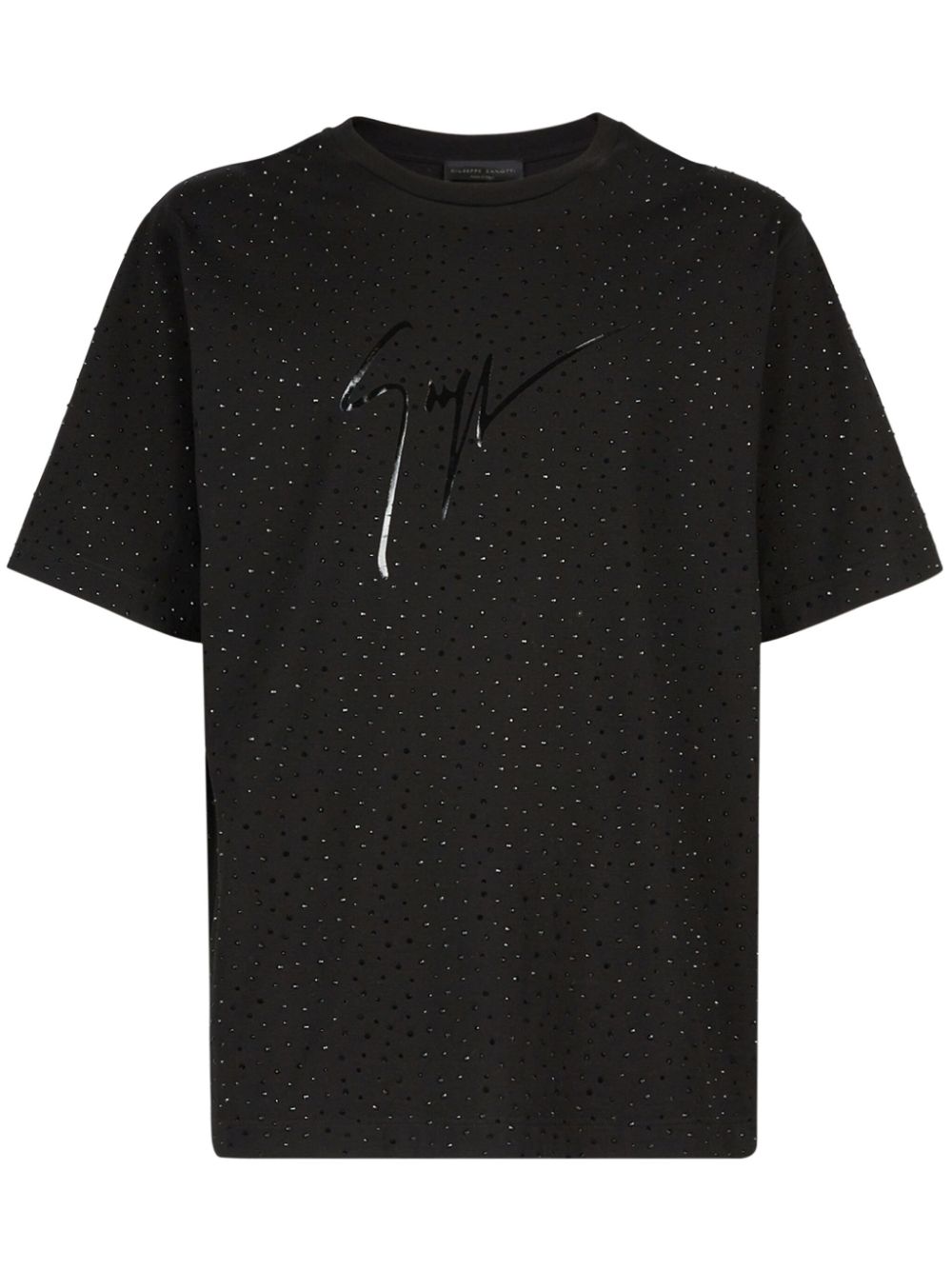 Shop Giuseppe Zanotti Logo-print Cotton T-shirt In Black