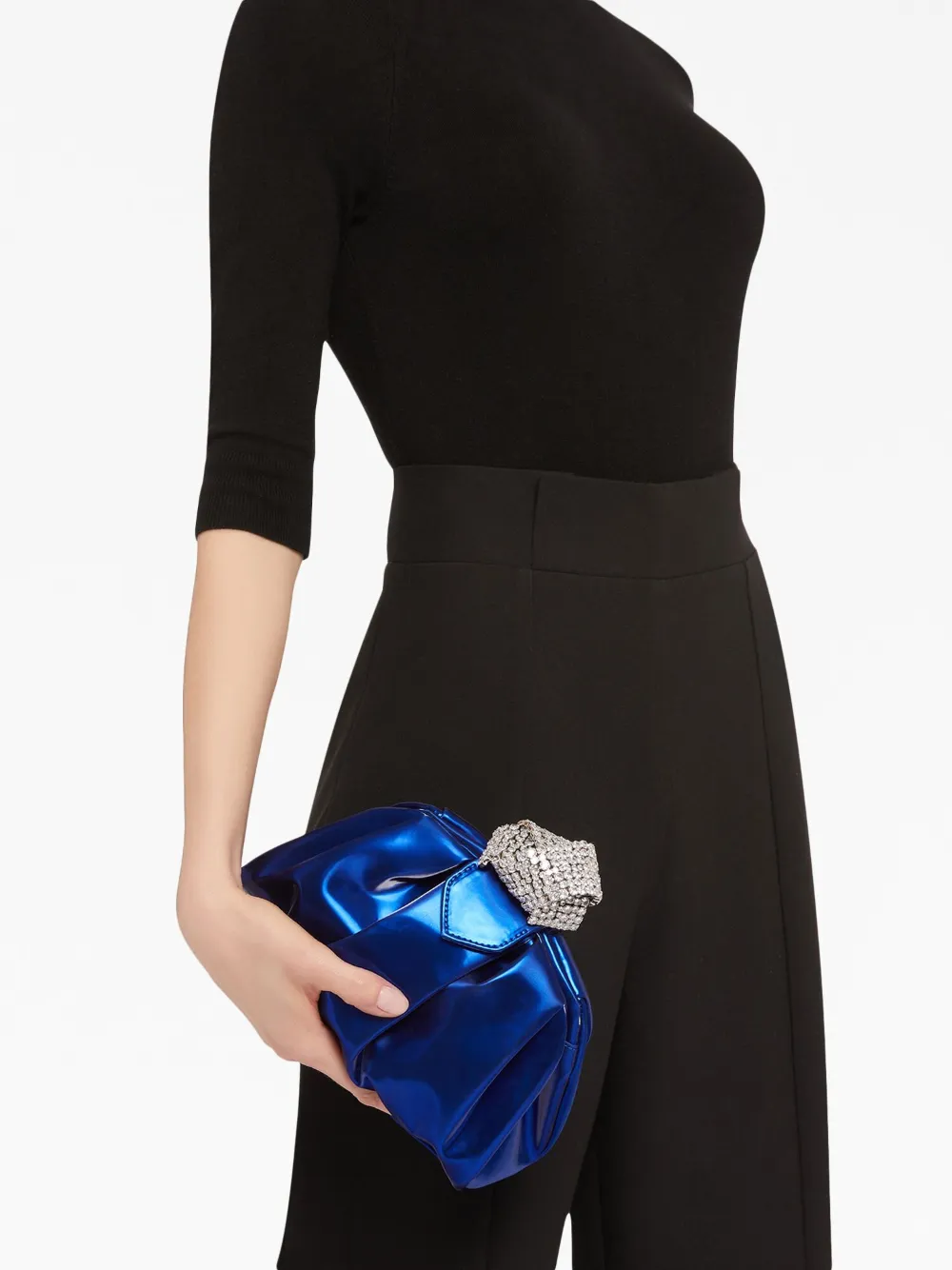 Giuseppe Zanotti Tobiko fluwelen clutch - Blauw