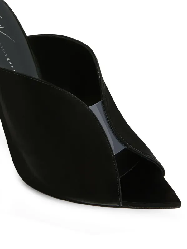 Giuseppe Zanotti Mule Intrigo Muse Com Salto 105mm | Preto