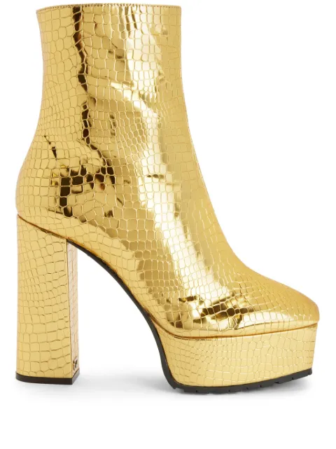 Giuseppe Zanotti Morgana 120mm crocodile-effect ankle boots