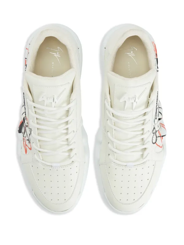 Giuseppe Zanotti Talon graphic-print Sneakers | White | FARFETCH