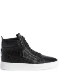 Giuseppe Zanotti crocodile-effect high-top sneakers - Black