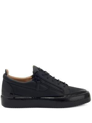 Giuseppe Zanotti Men's London Double-Zip Leather Low-Top Sneakers