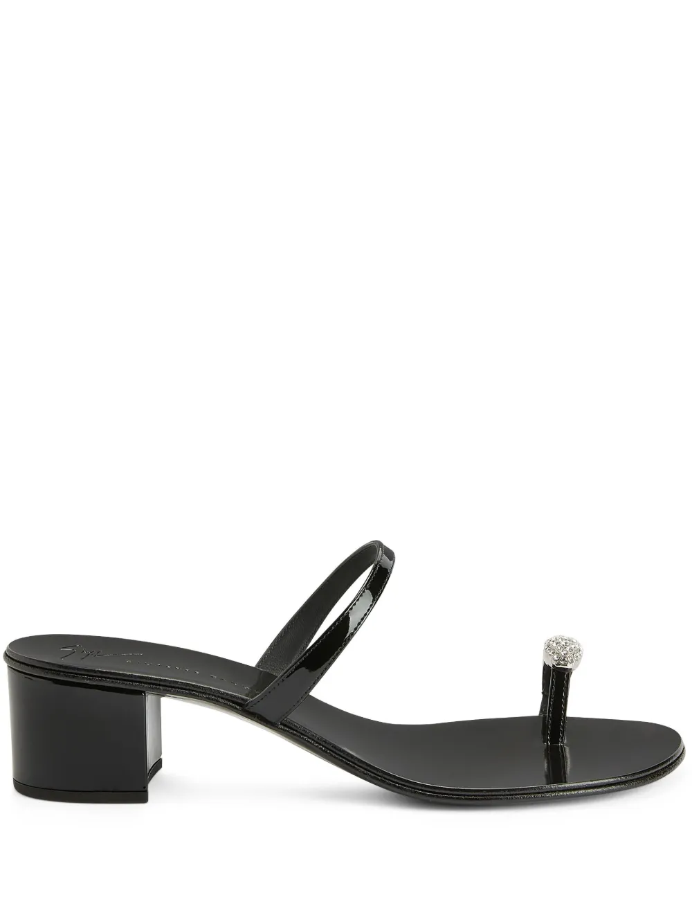 Giuseppe Zanotti Ring 40mm crystal-embellished mules – Black