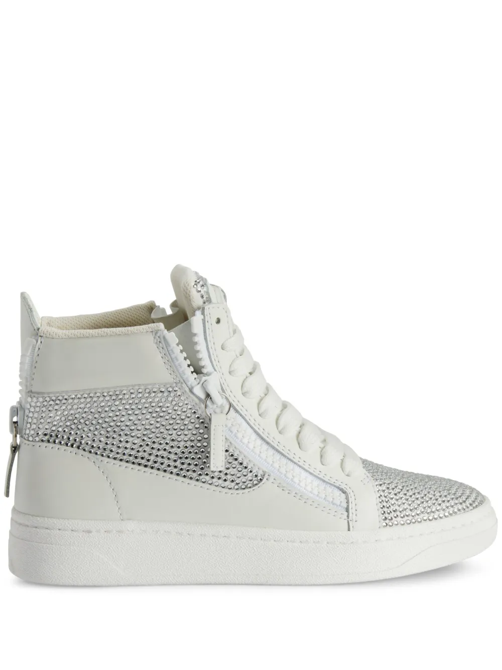 Giuseppe Zanotti crystal-embellished high-top sneakers | White | Image 1