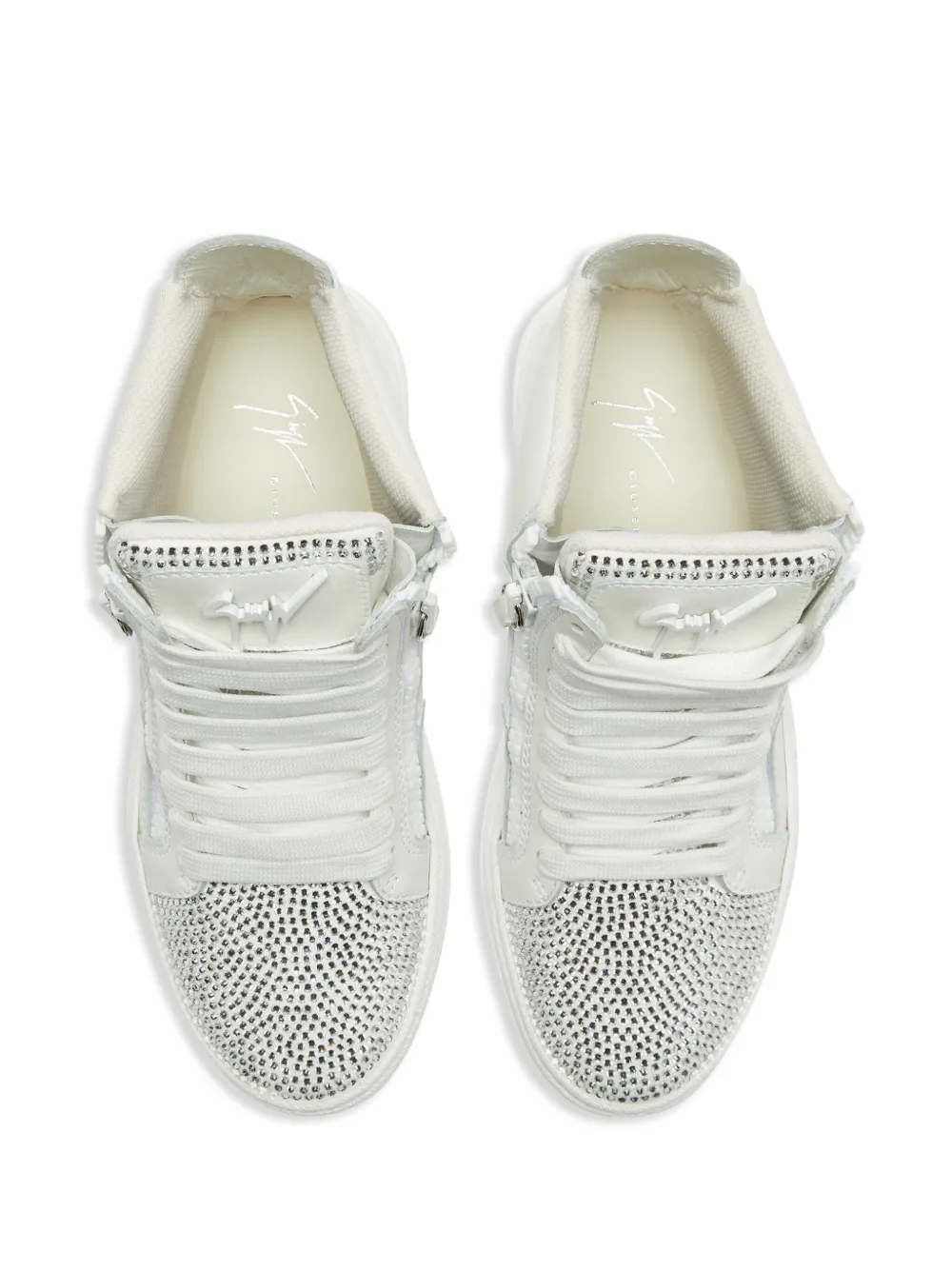 Giuseppe Zanotti Sneakers verfraaid met kristal Wit