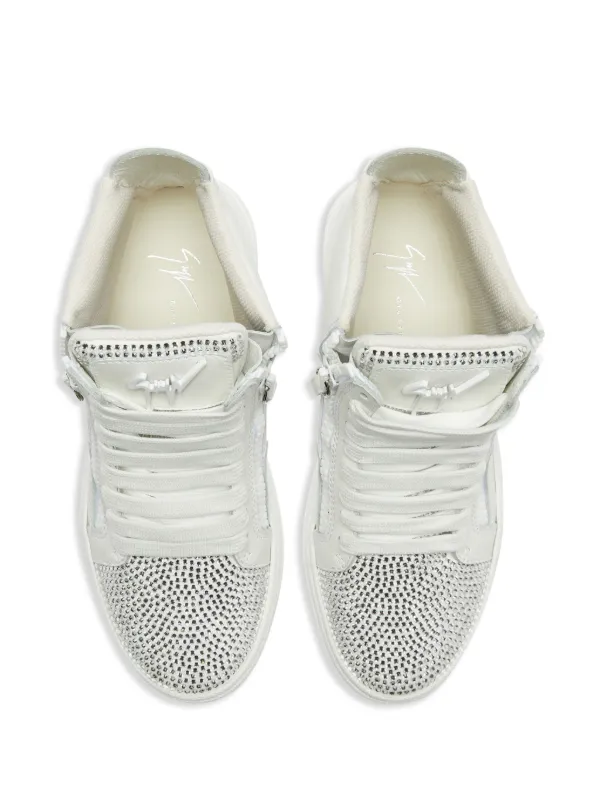 Giuseppe Zanotti crystal-embellished high-top Sneakers | White