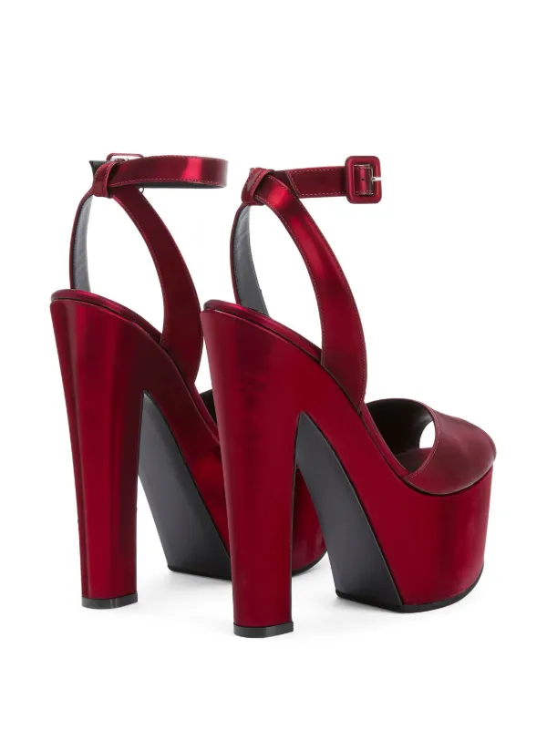 Red platform block discount heels