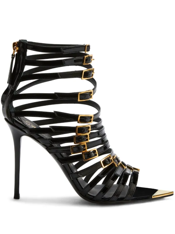 Giuseppe Zanotti クロコダイル　サンダル　ヒール 35 Giuseppe Zanotti Intriigo Punk 105mm サンダル | ブラック | FARFETCH JP