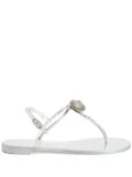 Giuseppe Zanotti Emmylou flat leather sandals - Silver