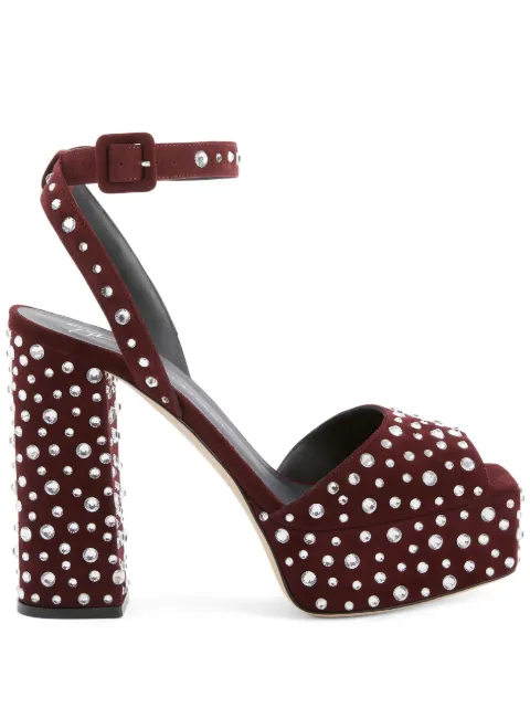 Giuseppe Zanotti 120mm crystal-embellished leather sandals I300011003 - 0